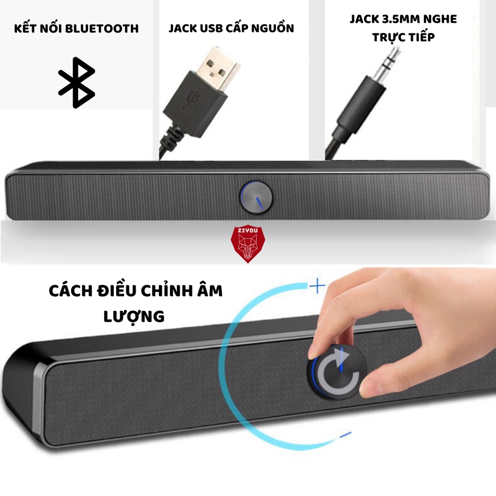 Loa Vi Tính Để Bàn Có Dây ZIYOU V-193 Bản Đặc Biệt Có Bluetooth,Dùng Cho Máy Tính,Vi Tính,Laptop,PC,Tivi,Điện Thoại