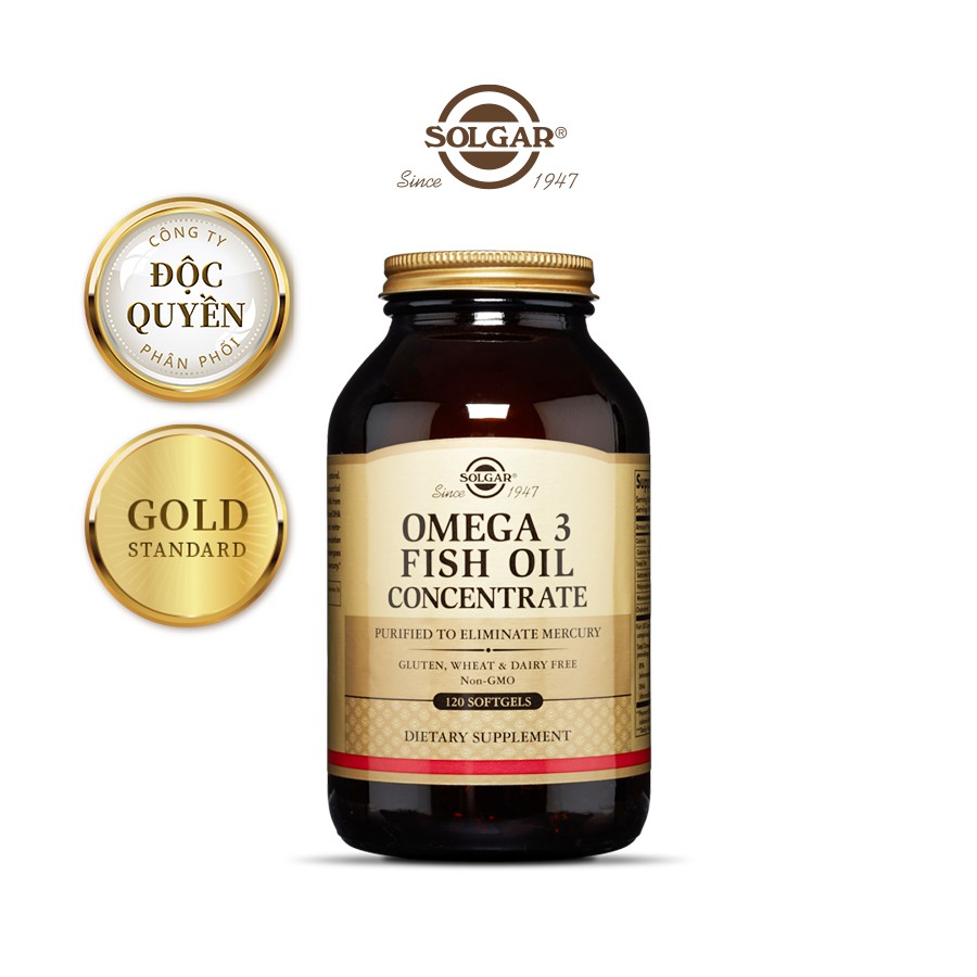 [NHẬP KHẨU USA CHÍNH HÃNG] Dầu cá hỗ trợ sức khỏe tim mạch, đẹp da Solgar Omega-3 Concentrate 120 viên | Thế Giới Skin Care