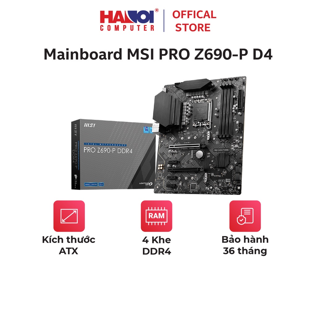 Mainboard MSI PRO Z690-P D4 (Intel Z690, Socket 1700, ATX, 4 khe RAM DDR4)