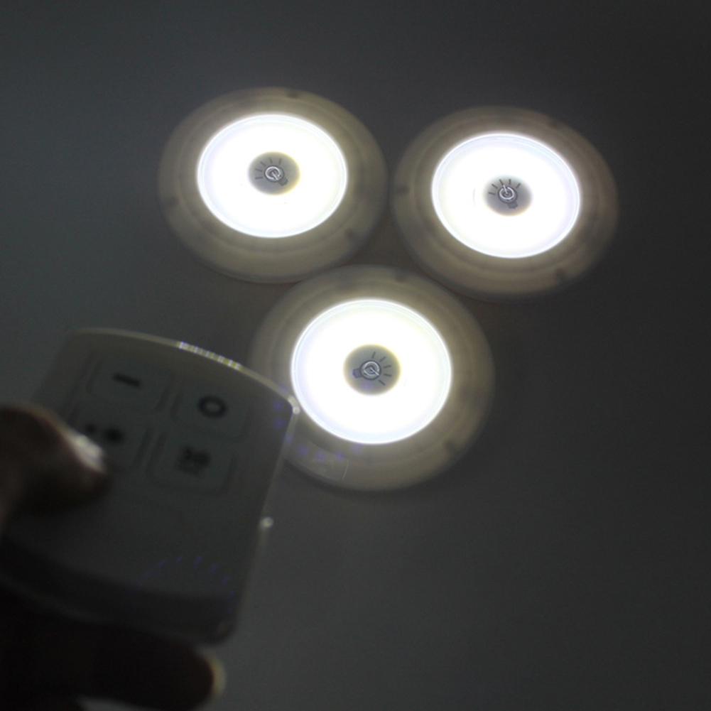 Bộ 3 bóng đèn LED điều khiển từ xa có thể điều chỉnh độ sáng - Đèn tủ, đèn nhà bếp, đèn cầu thang siêu sáng
