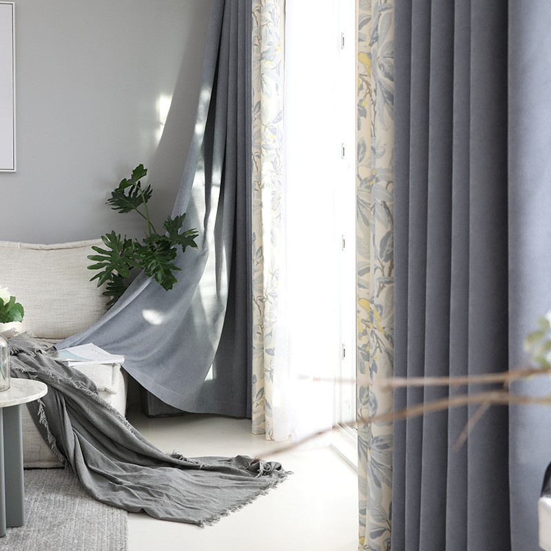 Rèm Cửa Vải Màu Sắc Đơn Giản Phong Cách Bắc Âu Trang Trí Phòng Khách / Phòng Ngủ