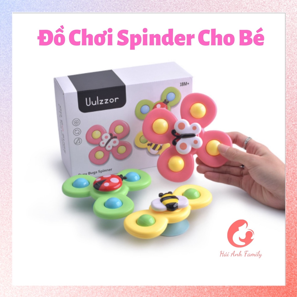 Set 3 đồ chơi con quay spinner hình côn trùng vui nhộn cho bé