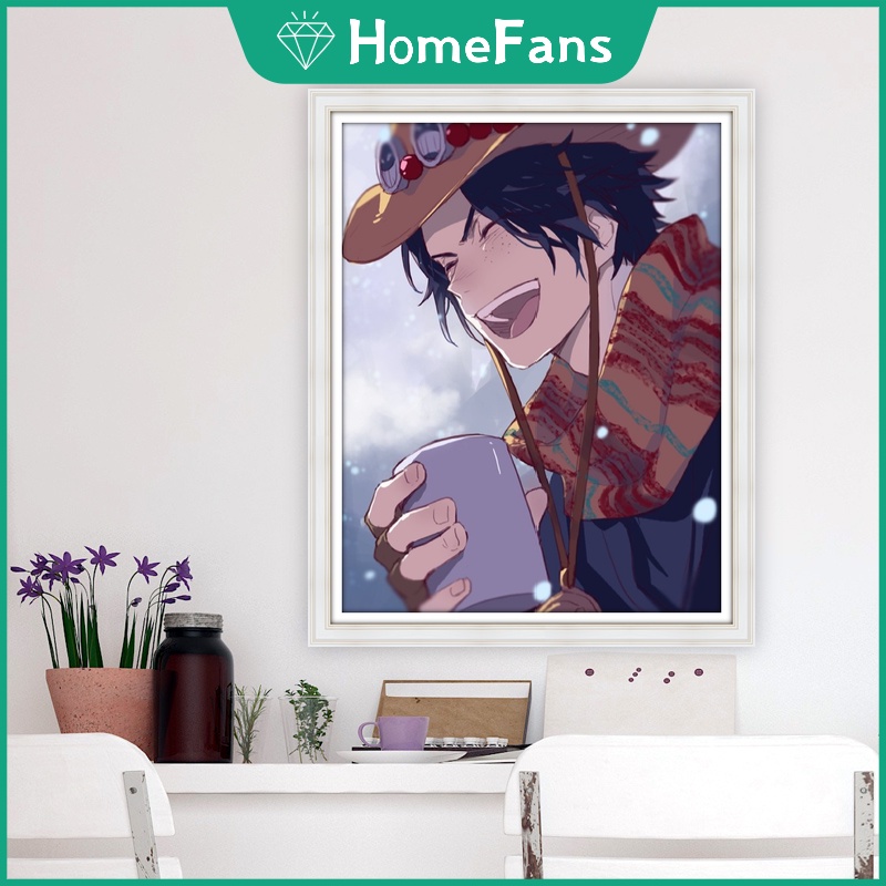 Bộ Tranh Đính Đá 5D Tự Làm Hình Anime One Piece Kích Thước 40x50cm Trang Trí Nhà Cửa