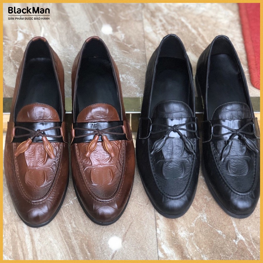 {SĂN SALE 💥 } Giày Lười Nam Da Bò Dập Vân  - ✅Băng Chuông Cao Cấp -✅ Đế Cao Su Đúc - ✅Bảo Hành Da 12 Tháng - Mã GL11 | BigBuy360 - bigbuy360.vn