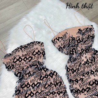 Đầm body phoi luoi in hoa van