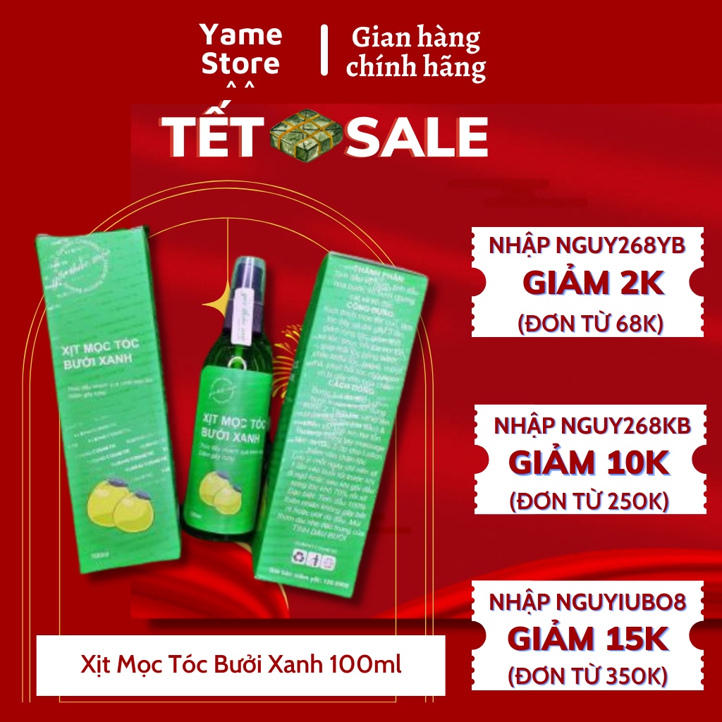 Xịt Mọc Tóc Bưởi Xanh 100ml Giảm rụng kích thích nhanh mọc tóc