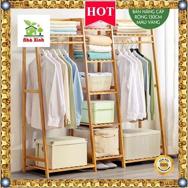 Tủ treo quần áo hình thang - Tủ mắc quần tre chắc chắn bản mới nhất KT : 140 x 130 x 40 cm ( Màu Vàng, Màu Nâu ) | BigBuy360 - bigbuy360.vn