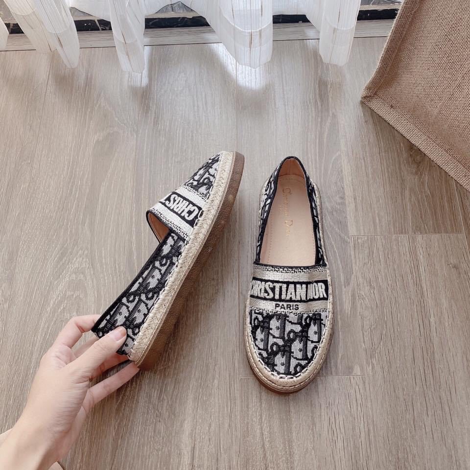 Giày lười slip on nữ vải đẹp cao cấp giá rẻ đế cao su - GL37