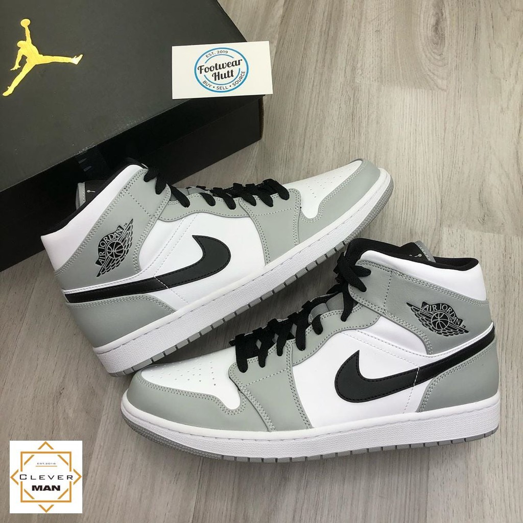 (FREESHIP+FULLBOX) Giày Thể Thao AIR JORDAN 1 Retro High Light Smoke Grey Cao Cổ Xám Logo đen Clever Man Store