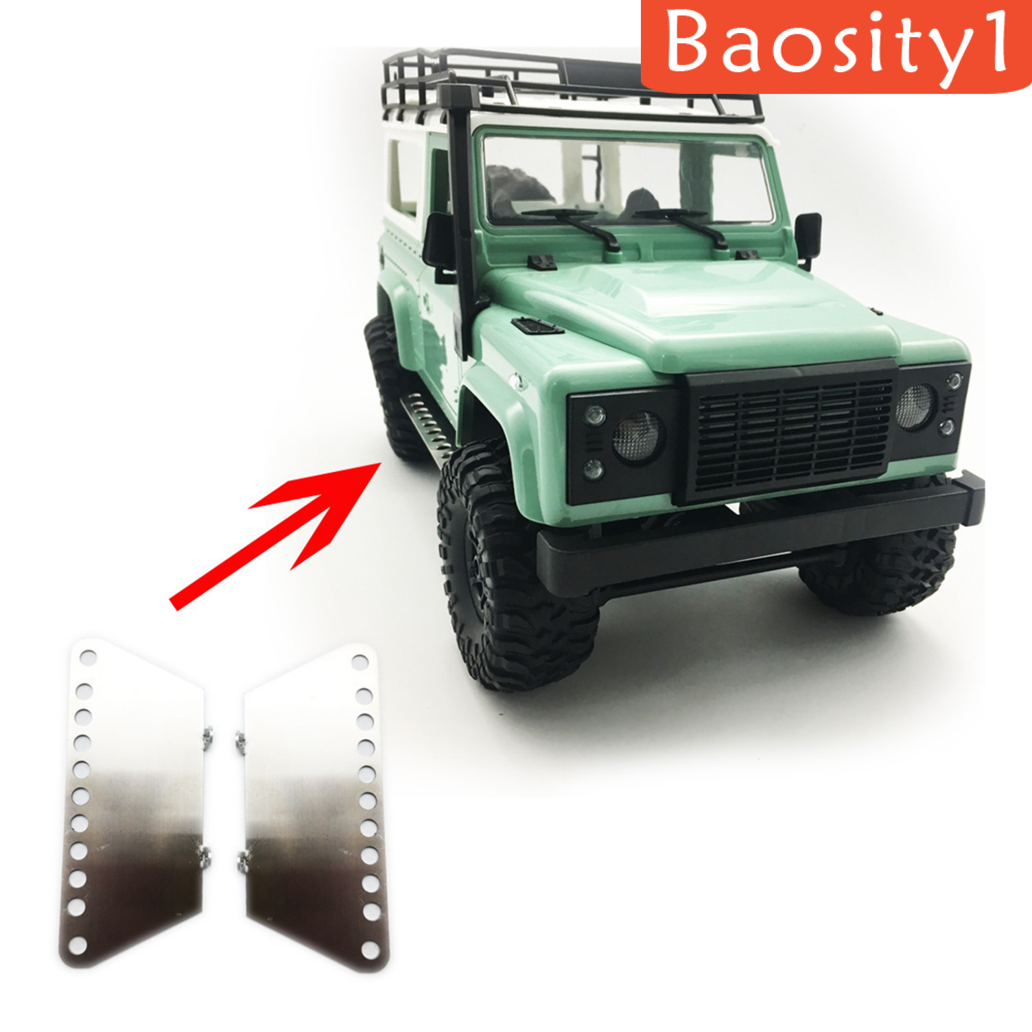 [BAOSITY1]Metal Side Foot Pedal Plate Repair Parts For 1/12 MN D90 D91 RC Truck Car