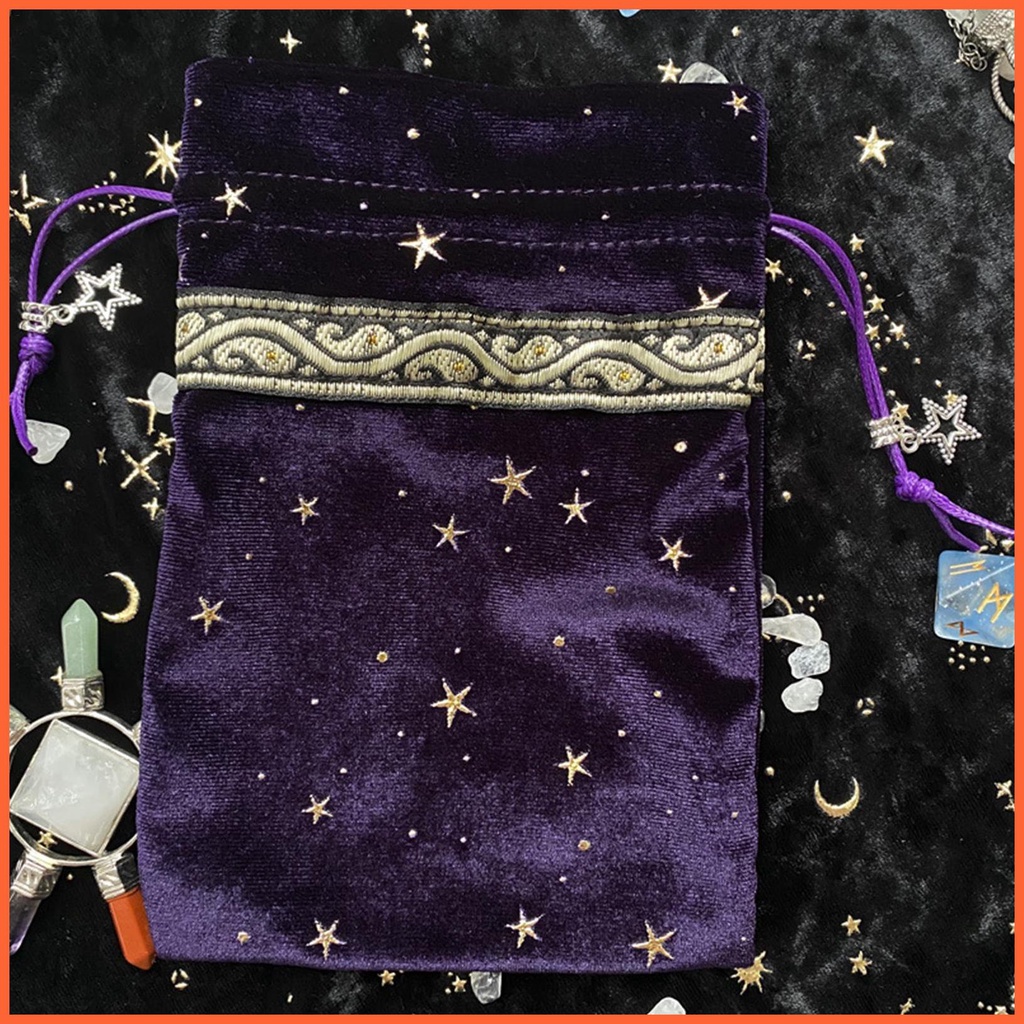 Túi Đựng Thẻ Bài Tarot Bằng Vải Nhung Dày Tiện Dụng
