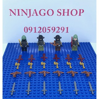 Phụ kiện đồ chơi lego minifigures vũ khí lính trung cổ, minecraft