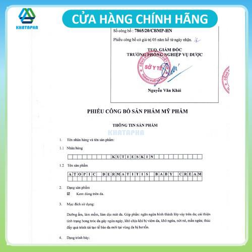 Kutieskin 30gr giành cho da em bé bị chàm , lác sữa