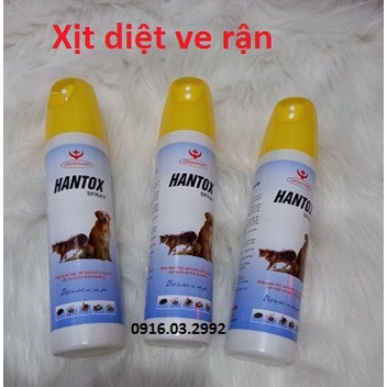 Diệt bọ chét ve rận ghẻ chó mèo Hantox Spray 300ml