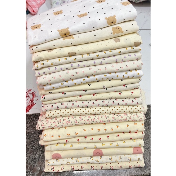 vải thô đũi cara mẫu thiết kế riêng 100% cotton mềm mát may váy,bộ,đồ handmade khẩu trang túi ví