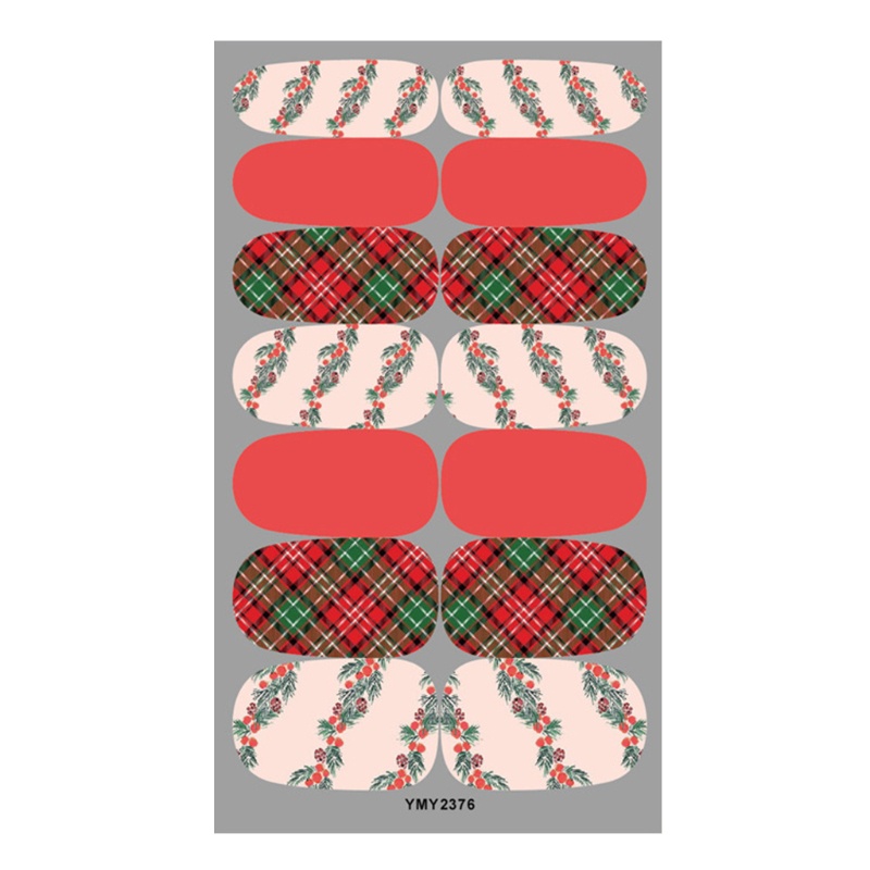 Miếng Dán Trang Trí Móng Tay Họa Tiết Bông Tuyết Giáng Sinh 14 Kiểu DIY