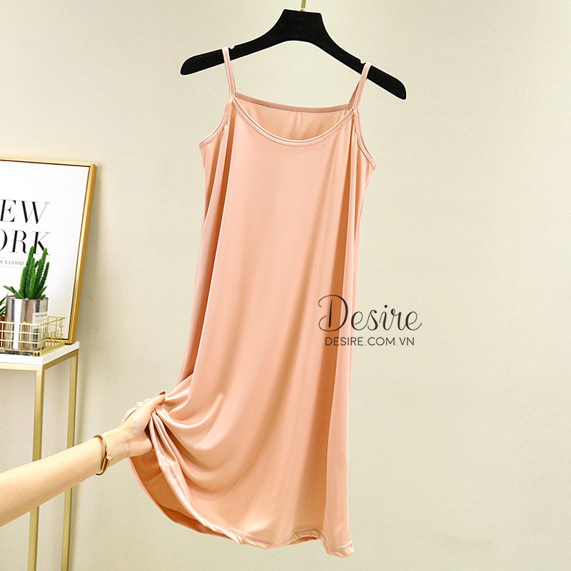 Váy Đầm hai dây thun dáng suông cổ thuyền - Váy mặc lót thun dáng suông cổ thuyền mịn mát mùa hè VN-020 | BigBuy360 - bigbuy360.vn