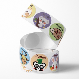 Cuộn 500 nhãn dán sticker hình con vật size 2.5cm