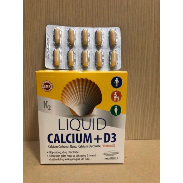 LIQUID CALCIUM D3 giúp bổ sung canxi, chống còi xương, loãng xương - Hộp 100v