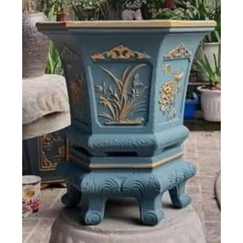 khuôn Chậu lục giác rộng 31cm cao 26cm nhựa abs