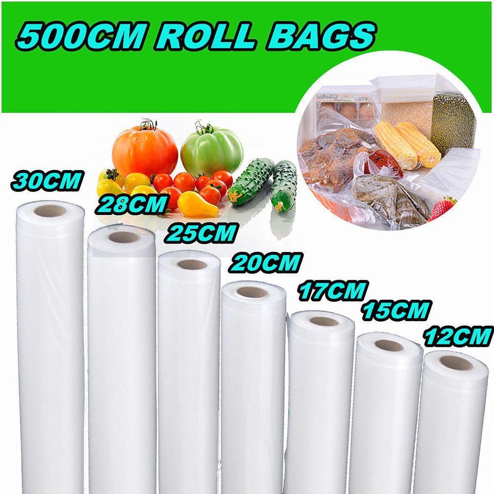 KUNHEV Túi Nhựa Hút Chân Không Trong Suốt 7 Kích Cỡ 500cm Bảo Quản Thực Phẩm
