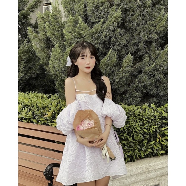 Váy dây tay bồng xốp Simbabo