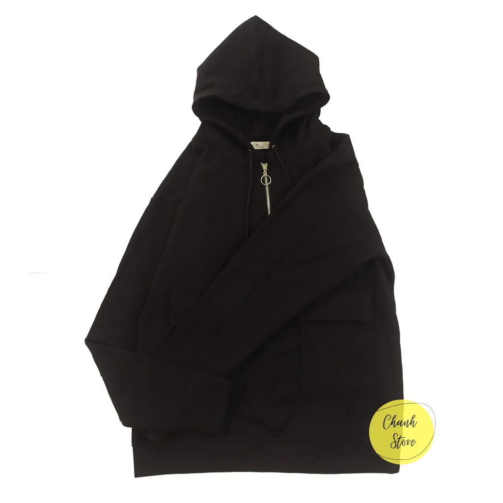 Áo Hoodie Zip Cổ Túi Hộp