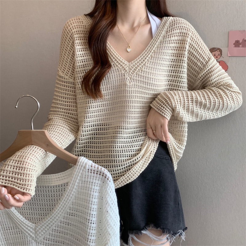 Áo Nữ Tay Dài Cổ Chữ V Thời Trang Quyến Rũ