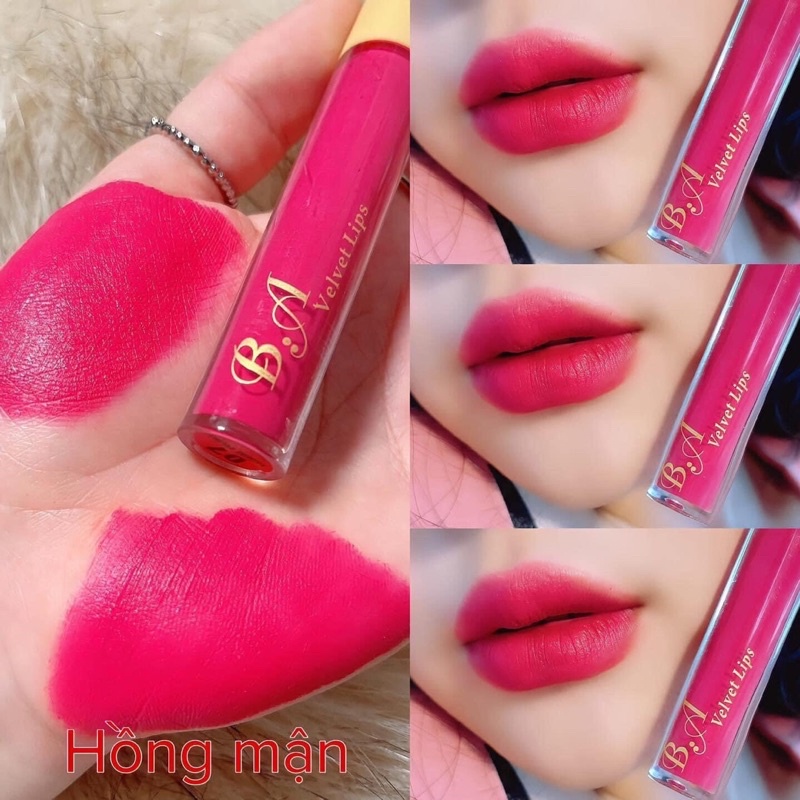 Son kem son lì B.A Velvet lips Màu nâu tây
