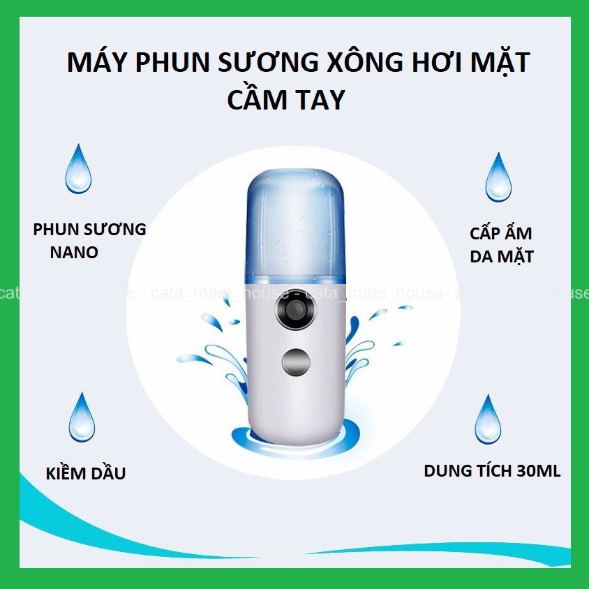 Máy Phun Sương Xông Hơi Mặt NaNo Mini Cầm Tay Hỗ Trợ Dưỡng Da Cấp Nước Tối Đa