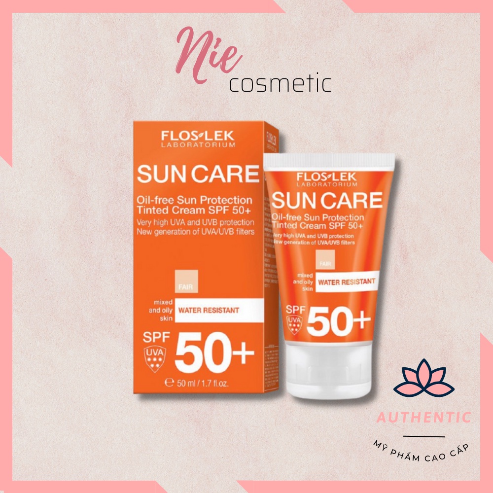 Kem chống nắng Floslek Laboratorium Sun Care Oil Free Sun Protection Tinted Cream SPF50+ 50ml