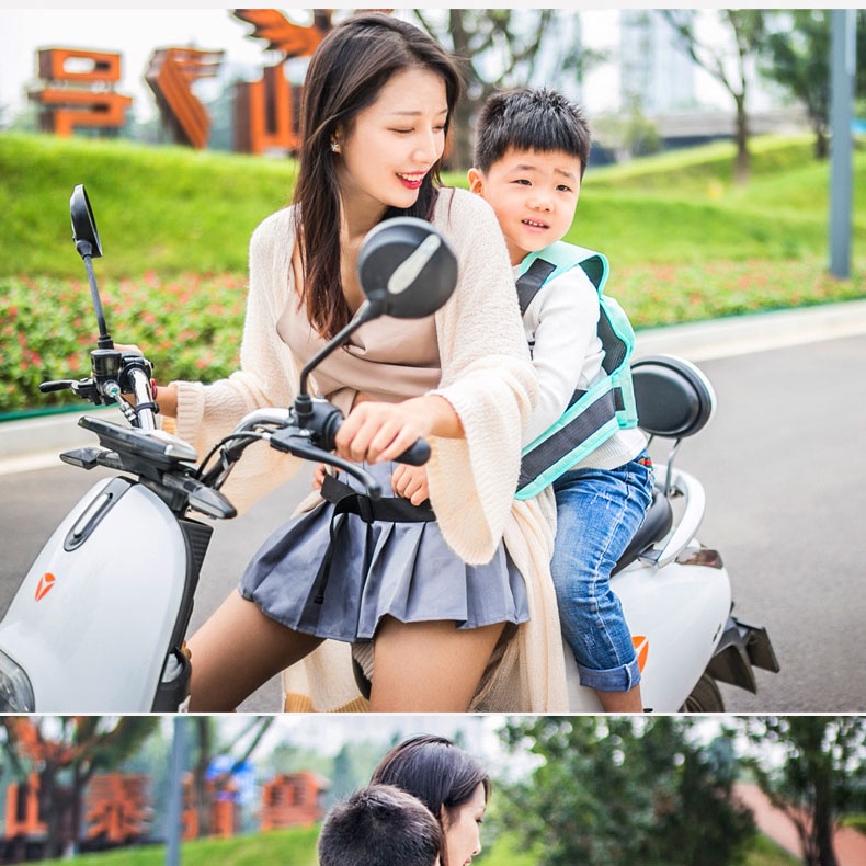 Đai Đi Xe Máy An Toàn Cho Bé Từ 1-12 Tuổi Đeo Vai Thắt Lưng Đai Ngực Xe Điện Đạp Thoáng Khí