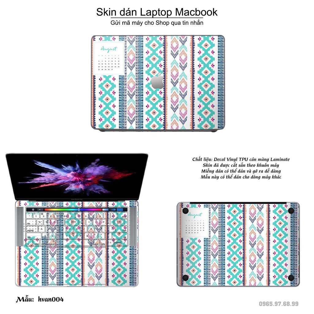 Skin dán Macbook mẫu Hoa văn (đã cắt sẵn, inbox mã máy cho shop)