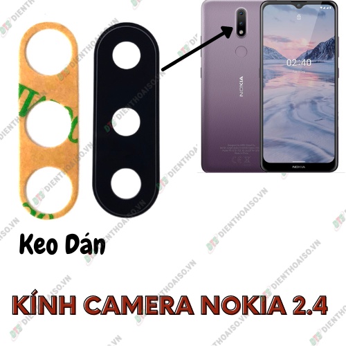 Kính camera nokia 2.4 kèm keo dán