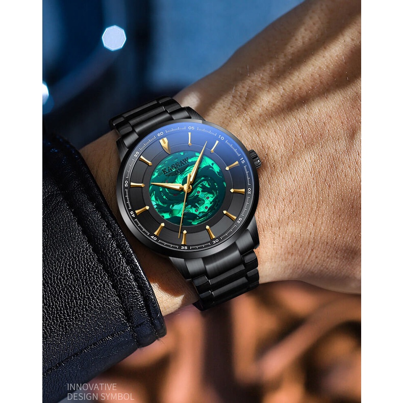 Đồng hồ nam chính hãng KASSAW K388-1 Kính sapphire ,chống xước,Chống nước ,BH 24 tháng,Máy cơ (Automatic) ,dây kim loại