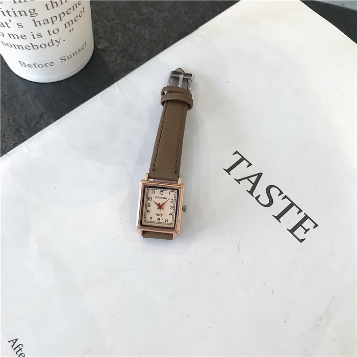 Đồng hồ nữ dây da chính hãng đẹp giá rẻ thời trang mặt vuông Hàn Quốc cao cấp chống nước chống xước nhỏ sang Doukou DH1 | BigBuy360 - bigbuy360.vn