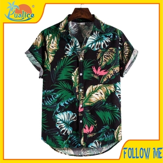 Men's spring and autumn digital printing long-sleeved shirt men's lapel shirt12
