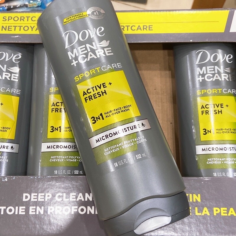 SỮA TẮM GỘI DOVE MEN CARE ACTIVE FRESH 3in1 CHO NAM- 250ML