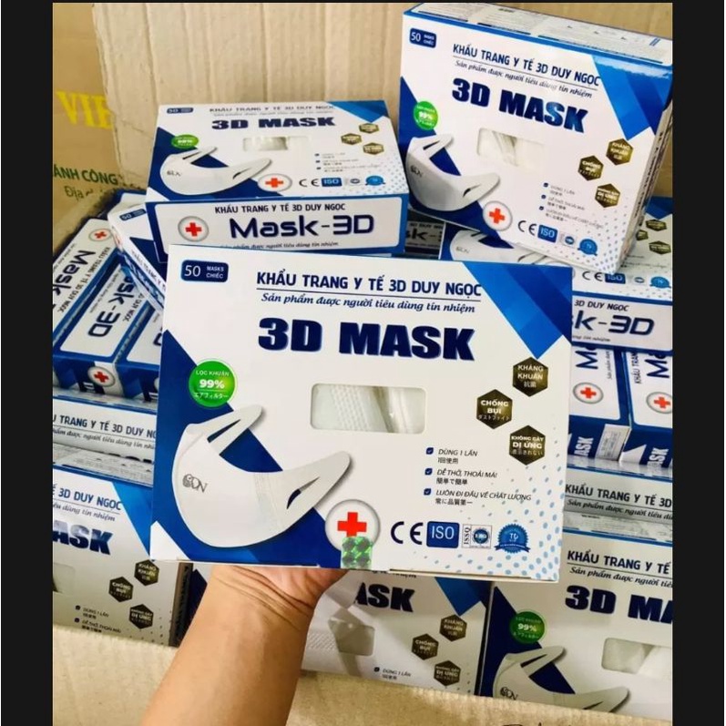 Khẩu Trang 3D Mask XL Xuân Lai Trắng ( hộp 50 chiếc )