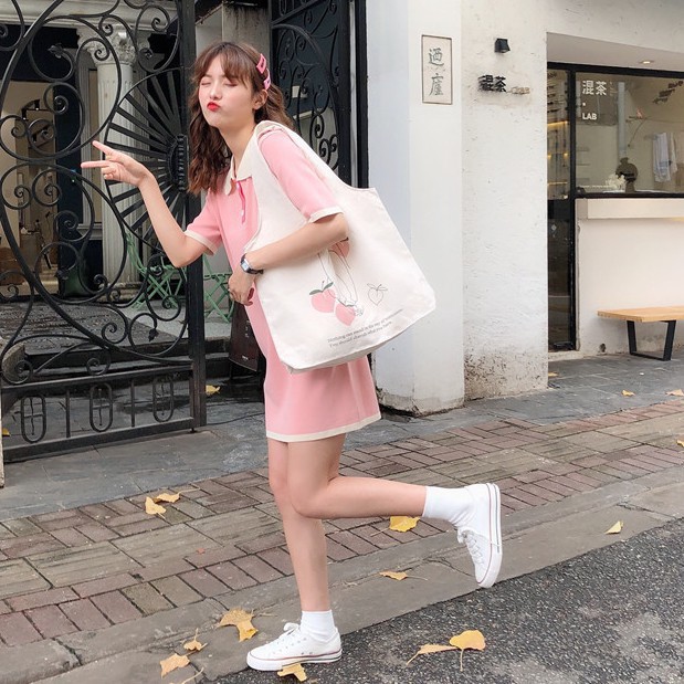 Túi tote vải canvas ulzzang unisex in hình hoa quả [ giadungphuongnguyen ]