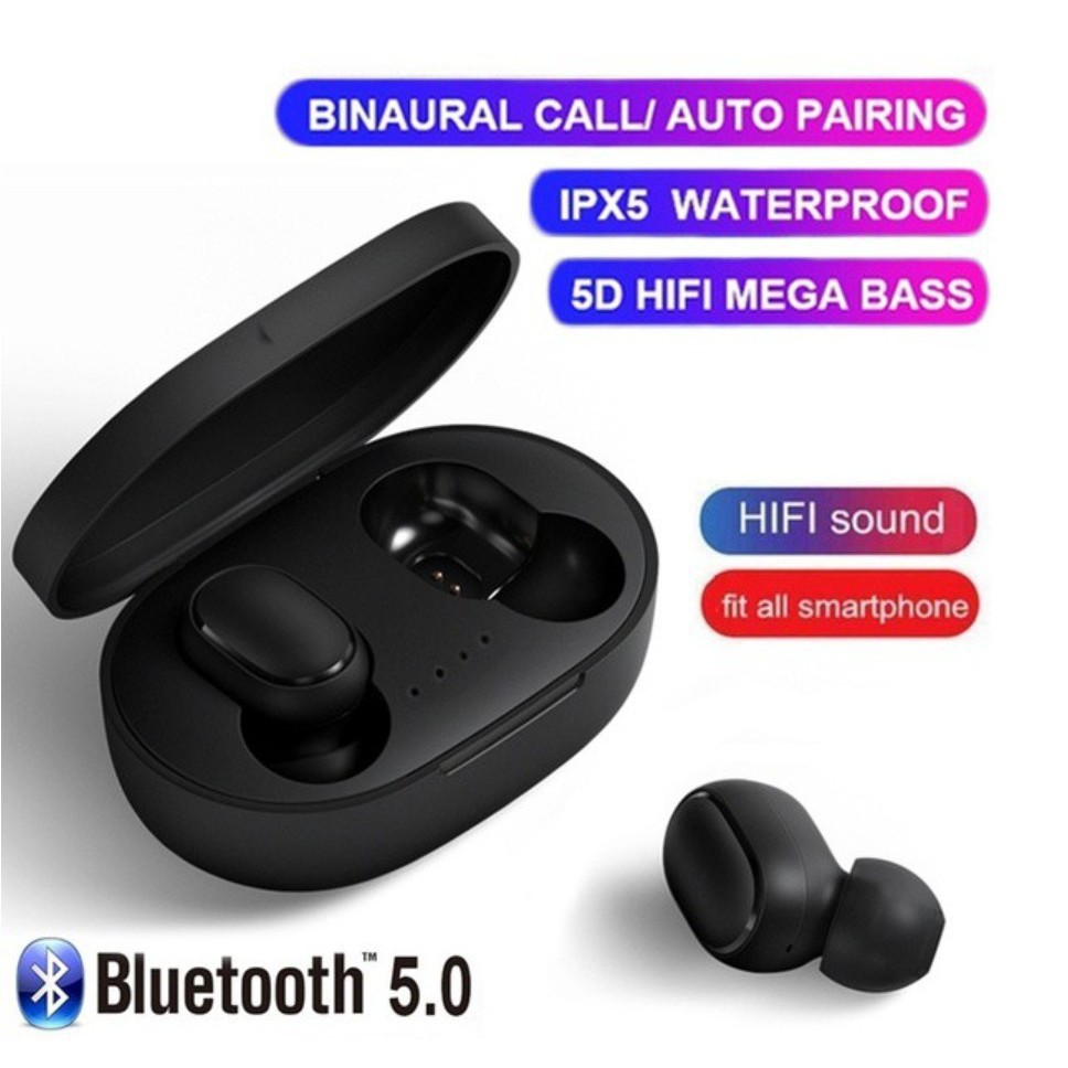 Ele】 Tai Nghe Bluetooth 5.0 AirDots Redmi 2, chất âm ấm, Bass-treble rõ ràng, cách âm tốt