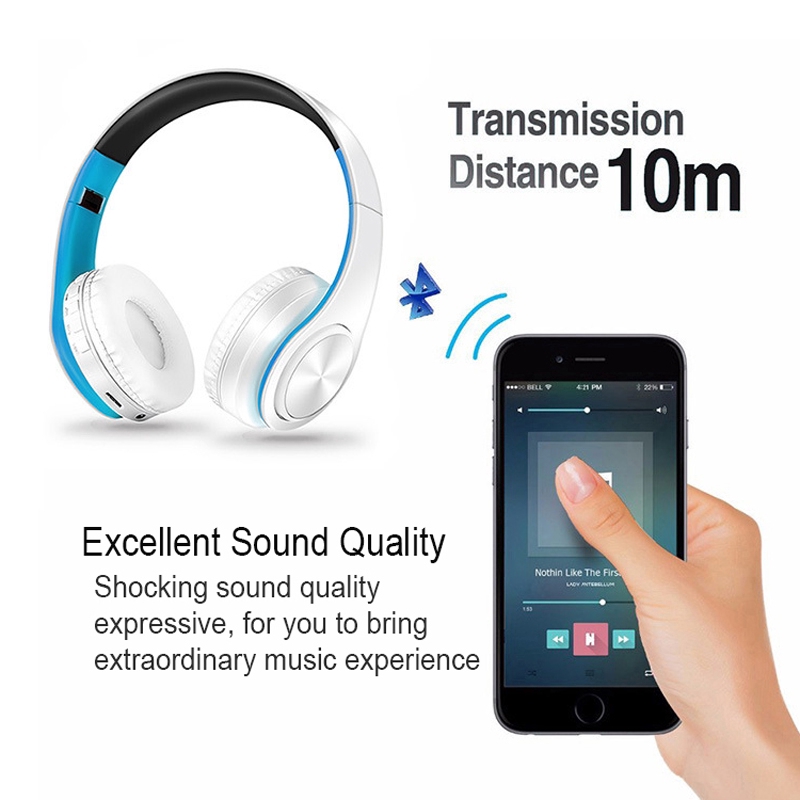 Tai nghe Basspal LPT660 bluetooth không dây có thể gấp gọn hỗ trợ nghe MP3 có micro tiện dụng