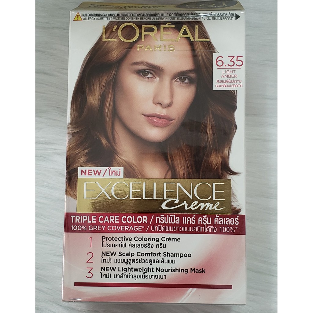 Thuốc Nhuộm Tóc Loreal Exc Crème #6.35 Nâu hổ phách 172ml