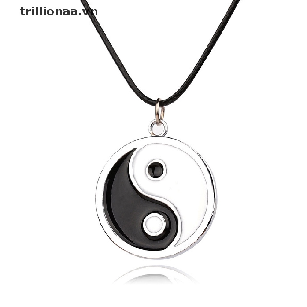 Trillionaa 1 Cặp Vòng cổ Hợp Kim Họa Tiết Âm Dương Khâu Dầu Thời Trang Cho Cặp Đôi