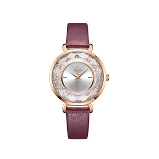 Đồng hồ nữ Julius Hàn Quốc JA-1203B dây da màu đỏ thanh lịch