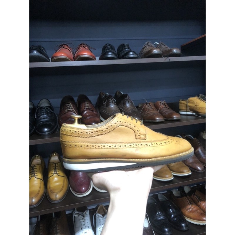 [Giày 2hand] [Size 41] Giày Tây 2hand Thương Hiệu Misope Wingtips Màu Vàng Lemon Size 260 (41)