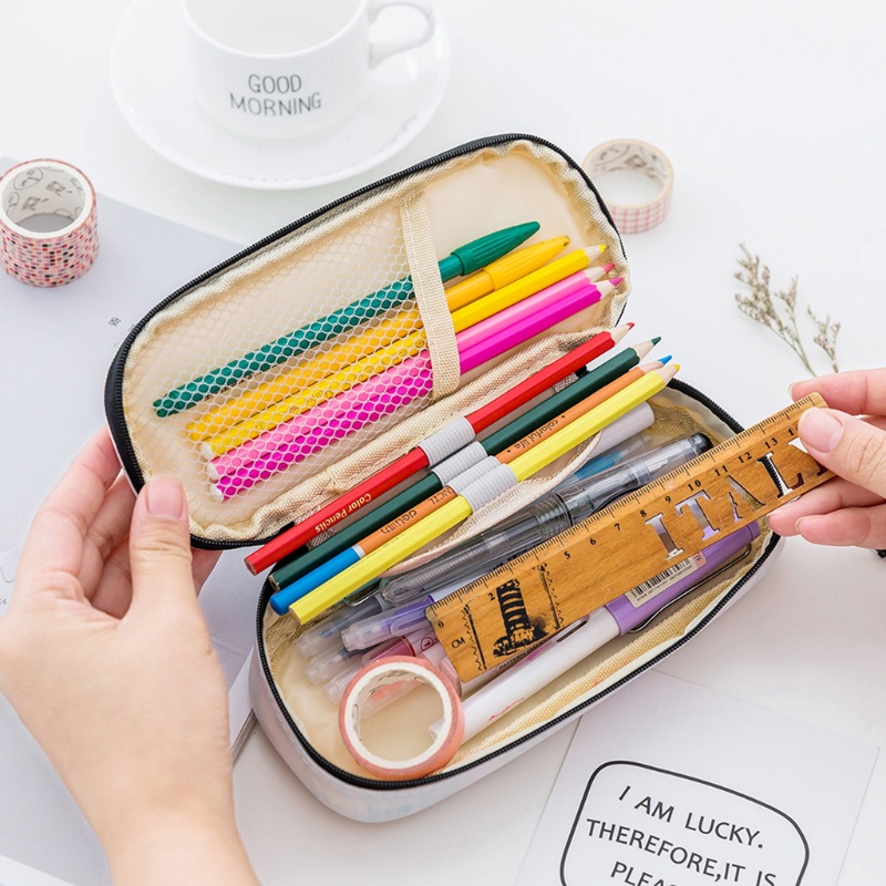 Bóp Viết Giả Da Họa Tiết Cẩm Thạch Thời Trang