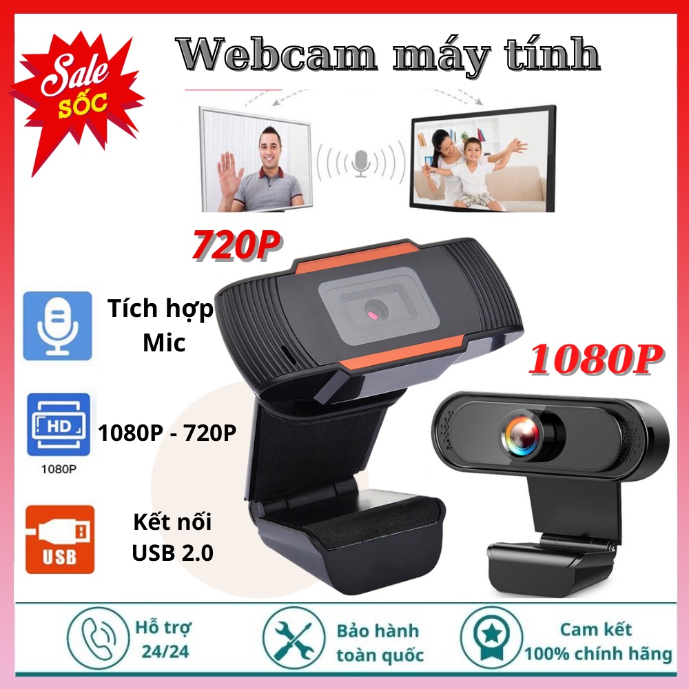 Webcam máy tính có mic 720P , webcam có mic Chuyên Dụng Cho Livestream Học Và Làm Việc Online - Bảo hành 1 năm