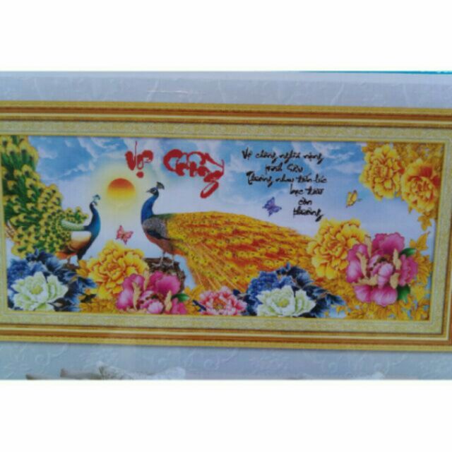 Tranh đính  đá  vợ  chồng