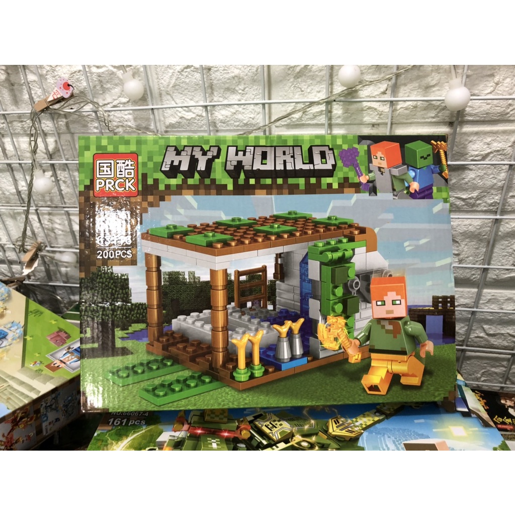 Lego Minecraft  Lego Myworld Ngôi Nhà Trên Rừng Tuyết, Lâu Đài, Trang Trại